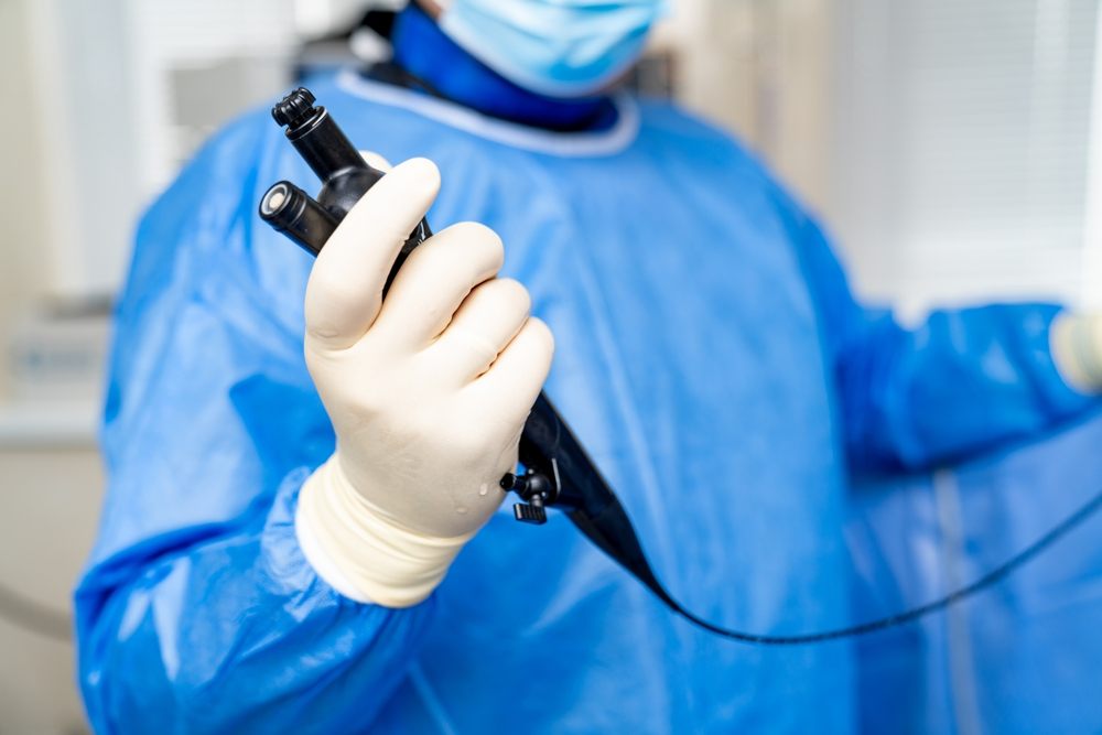 A colonoscopy procedure in a clinical setting